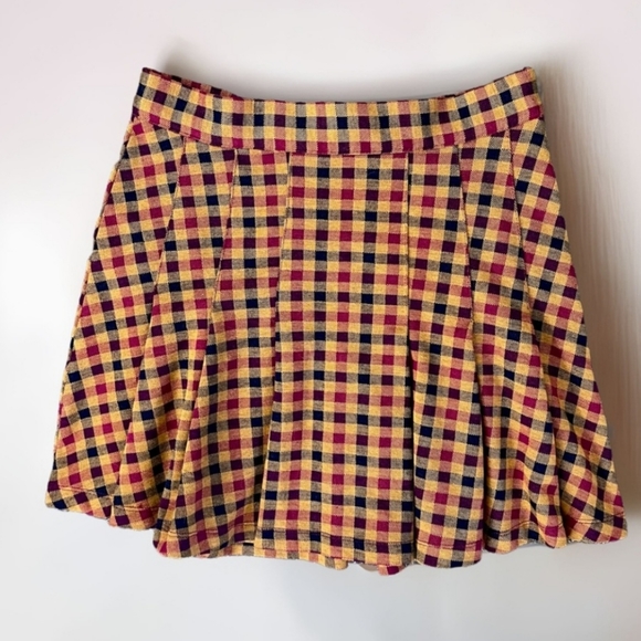 🆕 Free People Honey Plaid High Rise Heavy Fabric Skirt. NWT - Picture 5 of 9